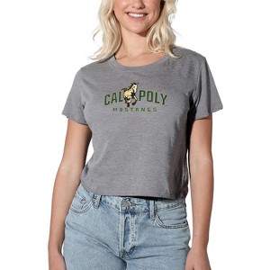Women's California Polytechnic State University Distressed Primary Logo Crop Top T-Shirt - 1 of 4