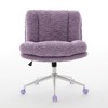 GDFStudio Mila Modern 360° Swivel Faux Fur Upholstered Office Chair with Adjustable Height and 5 Casters - 4 of 4