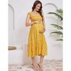 Maternity Dress Square Neck Sleeveless Smocked Ruffle Sleeve Baby Shower Photoshoot Summer Midi Dresses - 3 of 4