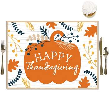 Big Dot of Happiness Happy Thanksgiving - Party Table Decorations - Fall Harvest Party Placemats - Set of 16