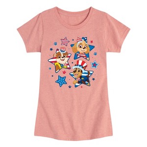 Girls' - Paw Patrol - Americana Fitted Short Sleeve Graphic T-Shirt - 1 of 4