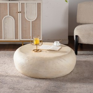 GDFStudio Andrae Modern 35" Lightweight Concrete Round Coffee Table - 1 of 4