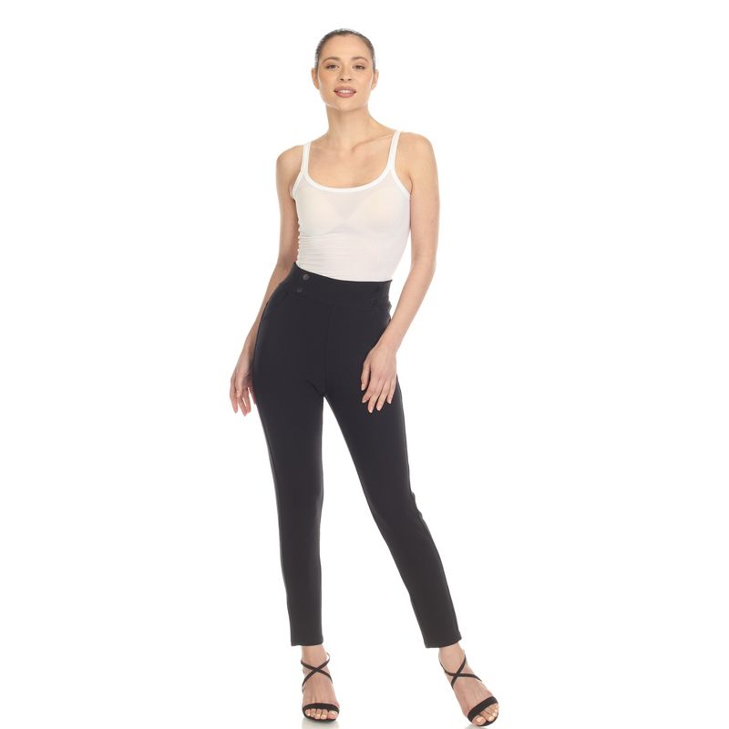 Women's Super Soft Elastic Waistband Scuba Pants - White Mark, 5 of 6