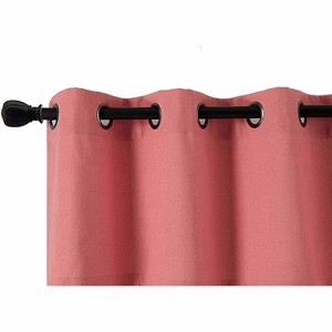Kate Aurora Teen Decor Poly Cotton Coral Colored Grommet Top Window Valance - 1 of 4