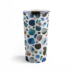Ninola Design Watercolor Stains Blue Gold Travel Mug 20 oz Stainless Steel Travel Mug - Deny Designs - 1 of 4