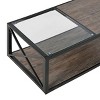 ChicFurnit Coffee Table Industrial Style Tempered Glass and Rustic Wood Grain MDF for Living Room, Brown, 39.37"*22.83"*14.96" - 4 of 4