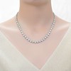 Guili White Gold Plated 20" Tennis Chain Necklace with Clear Cubic Zirconia, an elegant addition for a refined and glamorous look, Size 16 or 20 - 3 of 3