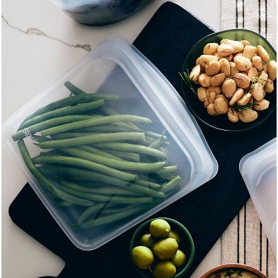 stasher Premium Silicone Reusable Food Storage Bags Lunch Starter Kit - Clear - 4pk: Microwave-Safe, Heat-Resistant, BPA-Free