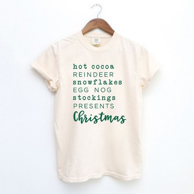 Simply Sage Market Women's Christmas Words Short Sleeve Garment Dyed Tee