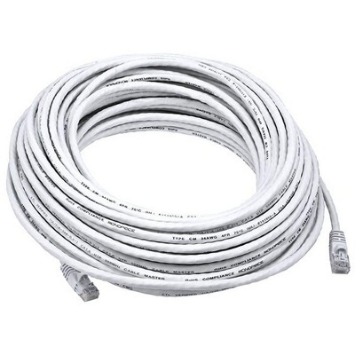 Monoprice Cat6 Ethernet Patch Cable - 75 Feet - White | Network Internet Cord - RJ45, Stranded, 550Mhz, UTP, Pure Bare Copper Wire, 24AWG