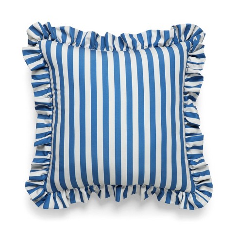 Amelie Home Nautical Indigo Thin Striped Square Throw Pillow - image 1 of 4