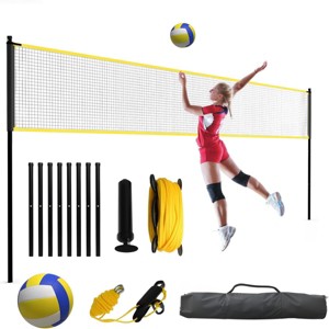 12ft /32ft Adjustable Height Portable Volleyball Net for Backyard, Games Sports Outdoor Sports Net for Beach Parks,Indoor Badminton Games,Carry Bag - 1 of 4