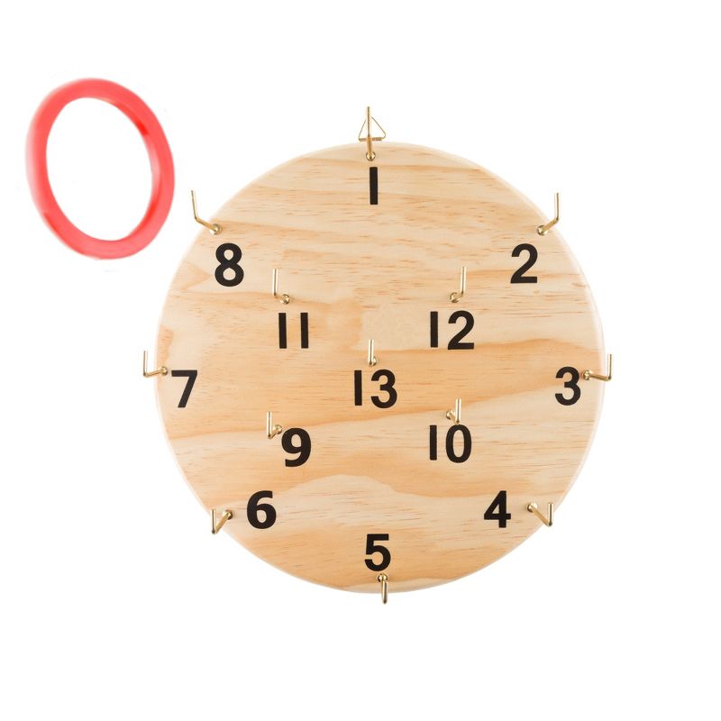 Toy Time Wooden Hook Ring Toss Game Set, 1 of 7