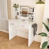 LED Vanity Desk, White Vanity Mirror with Lights, Dressing Table with Mirror, Makeup Desk for Bedroom Furniture - 3 of 4
