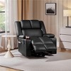 Yaheetech PU Power Lift Recliner Infinite Position w/ Massage & Heat Function, Pockets, Cup Holders, USB Ports, Buttons, Controller, Black - 2 of 4