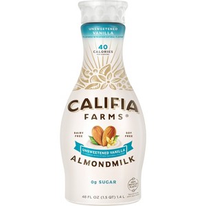 Califia Farms Unsweetened Vanilla Almond Milk - 48 fl oz - 1 of 4