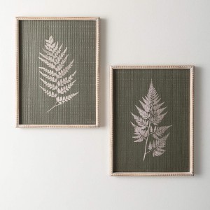 Sullivans Stylish Fern Wall Prints Set of 2 16.5"H, Gray - 1 of 4