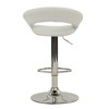 Modern Faux Leather Adjustable Swivel Barstool with Round Seat, Pedestal Base, and Footrest, Armless, Set of 2 for Kitchen or Bar Area - 3 of 4