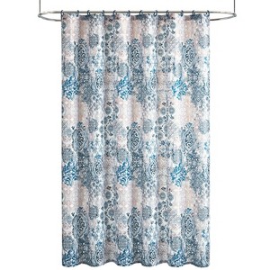 LunaLulinlk Bode 15-Piece Damask Polyester Shower Curtain Set - 1 of 4