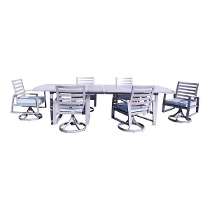 Courtyard Casual Cabo 7 pc Swivel Extension Dining Set - 87"/108"" Table - 1 of 4