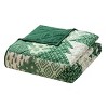 Hallmark Flannel Tree Print Quilt Set Green - 3 of 4