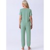 cheibear Women's Modal Soft Sleepwear Short Sleeve Nightwear with Long Sweat Pants Pajamas Set - 3 of 4