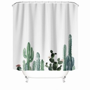 Oval Cactus Shower Curtains for Bathroom Waterproof Fabric Bath Curtain Durable Soft Stylish Bathroom Decor 72x72 Inch - 1 of 1