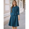 Allegra K Women's Business Office Long Sleeve Blazer Jacket Pleated Skirts 2 Piece Suit Sets Outfits - 3 of 4