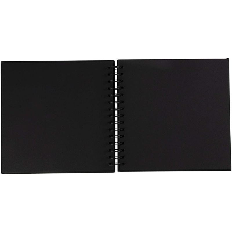 Hardcover Scrapbook, Photo Album, Square Spiral Bound for DIY Craft, Wedding Guest Book, Black, 8"x8", 4 of 7