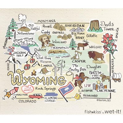 Wet it By Fishkiss State Washcloth - Wyoming