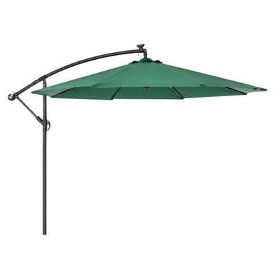 10' Outdoor Banana Cantilever Umbrella with Light - Green - Nuu Garden