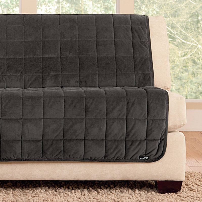 Antimicrobial Quilted Armless Loveseat Furniture Protector - Sure Fit, 4 of 5