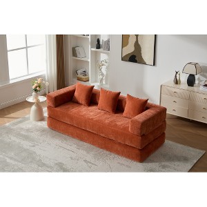 Folding Sofa Bed with Pillows - Convertible Chair Floor Couch & Sleeping Mattress,Foam Sleeper for Living Room/Dorm/Guest Room/Home - 1 of 1