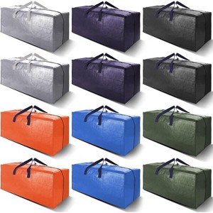 6/12pack Heavy Duty Extra Large Moving Bags W/Backpack Straps - Strong Handles & Zippers - 1 of 4