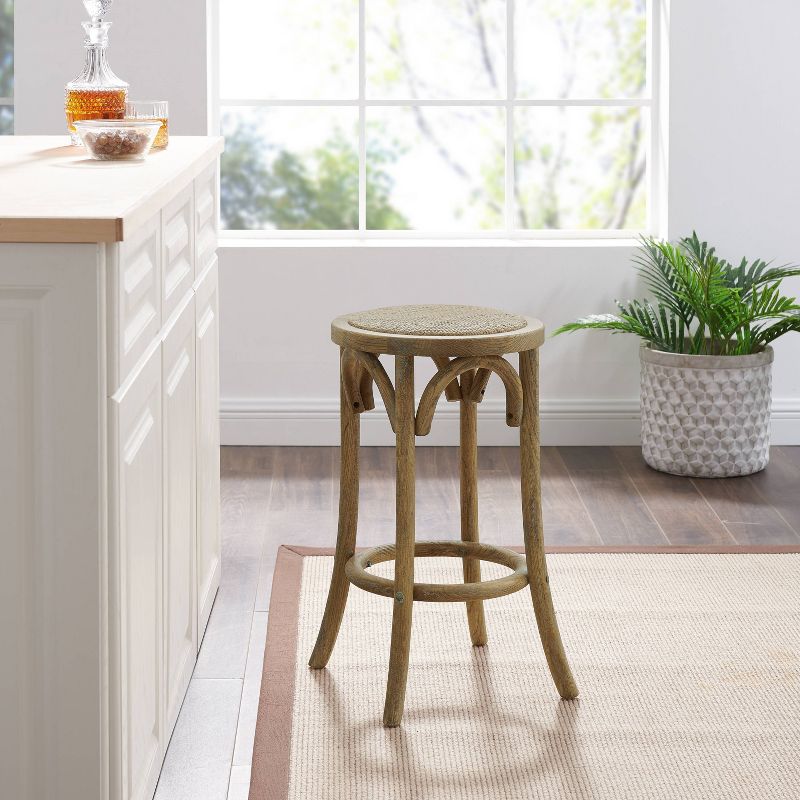Rae Ratten Seat Backless Counter Height Barstool - Linon, 3 of 18
