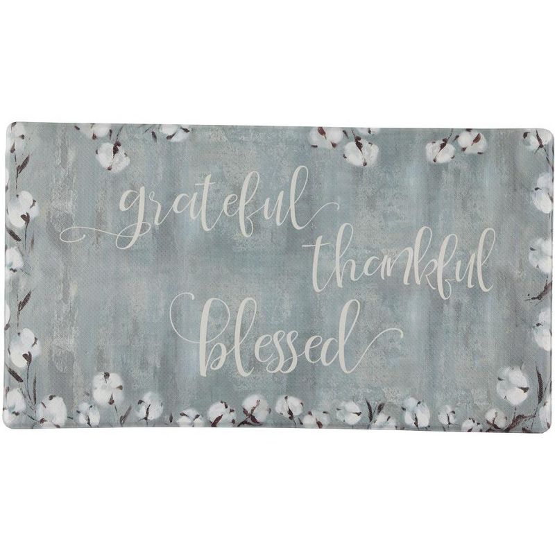 J&V TEXTILES 20" x 39" Comfort Collection Anti-Fatigue Kitchen Floor Mat (Grateful Thankful Blessed), 1 of 5