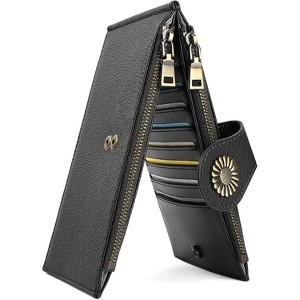 BEAFUP PU Leather Wallets for Women RFID Blocking Slim Credit Card Case Holder with Zipper Pocket - 1 of 4