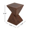 VYNXARIA Twisted Hourglass End Table - Stylish Wood-Like Finish for Indoor & Outdoor Spaces - A Touch of Personality,Dark Brown - 3 of 4