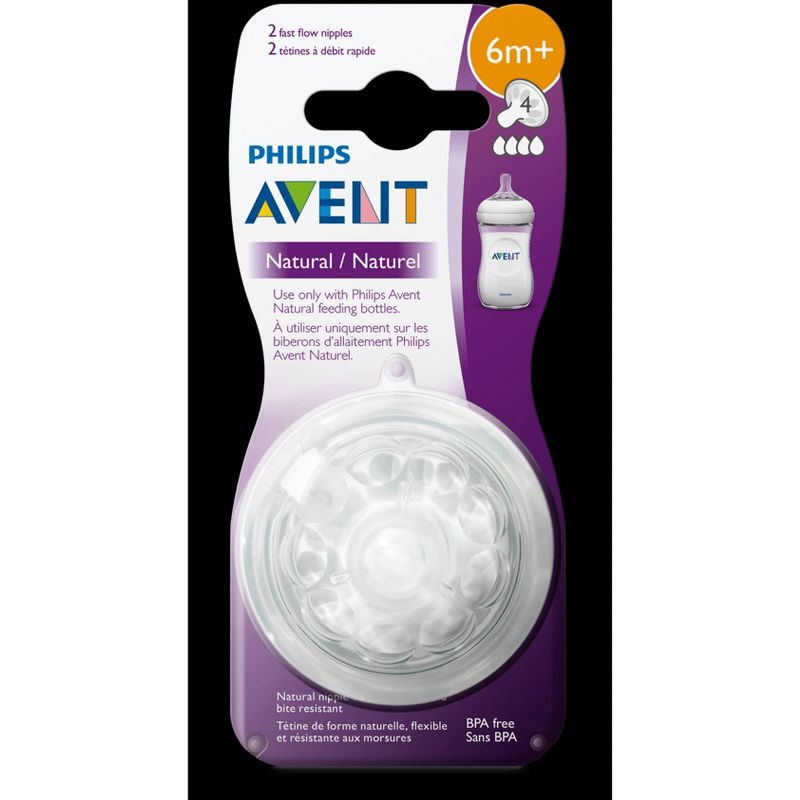 Philips Avent Natural Baby Bottle Nipple - 2pk , 4 of 8