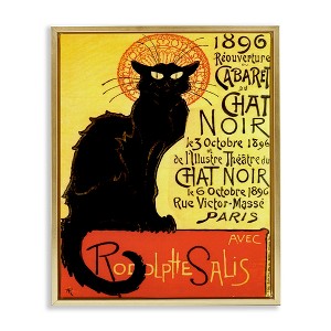 Stupell Industries Vintage Halloween Black Cat Floating Frame Canvas Art - 1 of 4