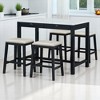 5-Piece Dining Set for 4, Counter Height Modern Kitchen Table with Storage Drawers & 4 Upholstered Chairs for Small Space or Dining Room - 2 of 4