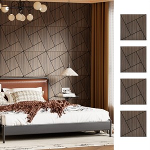 UNISOAR Wood Acoustic Wall Panels-Self-Adhesive 3D Wood Slat Wall Panel-Sound Absorbing Panels for Noise Reducing-Feature Wall Decor for Home & Office - 1 of 4
