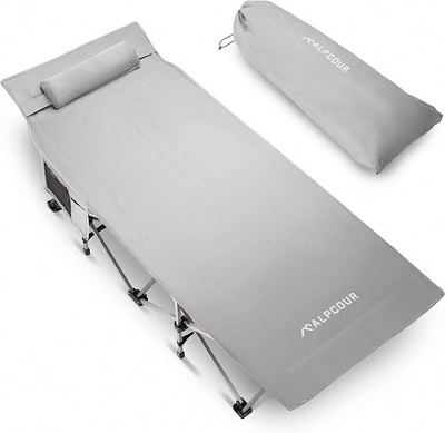 Alpcour Xl Camping Cot Compact Folding Bed For Adults Kids With Pillow 500 Lbs Capacity Target