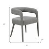HomeRoots Set of Two Dark Gray Upholstered Linen Open Back Dining Side Chairs - 3 of 4