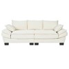 85.4" Corduroy Upholstered 3-Seater Sofa with Decorative Throw Pillows - 3 of 4