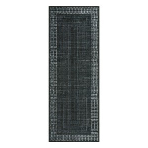 Washable Modern Geometric Bordered Living Room Rugs, Soft Thin Non Slip Large Throw Carpet for Dining Room Bedroom - 1 of 4