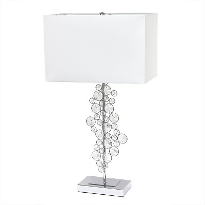 Prismatic Crystal and Sequin Table Lamp Silver - Elegant Designs