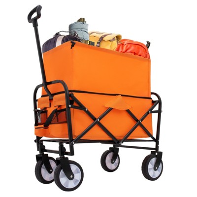 BEAFUP Foldable Wagon Cart with All-Terrain Wheels, 225 lbs Capacity – for Beach, Camping, Shopping, Gardening | for Families & Outdoor