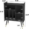 TIRAMISUBEST Record Player Stand with Vinyl Storage, Black Record Player Table Large, Vinyl Turntable Stand with Charging Station - 3 of 4