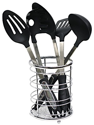 Home Basics Chrome Plated Steel Cutlery Holder